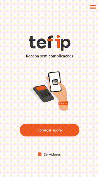 GIF do terminal processando pagamento manual