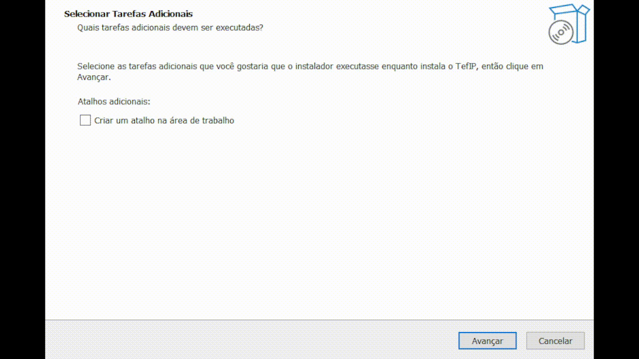 GIF de instalação no Windows